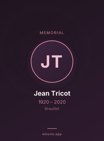 Memorial portrait of Jean Tricot