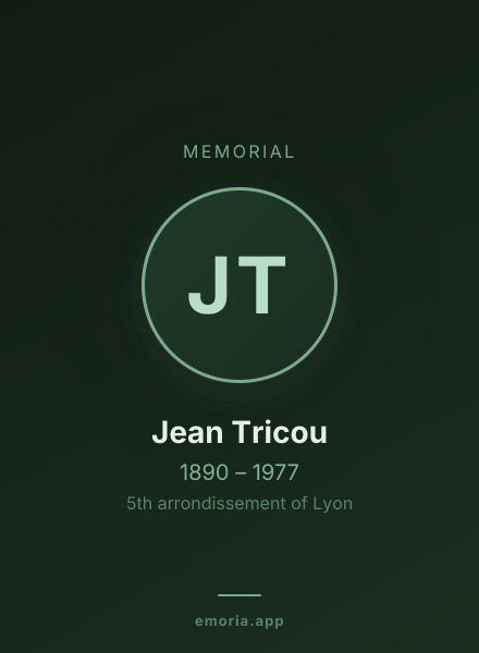 Memorial portrait of Jean Tricou