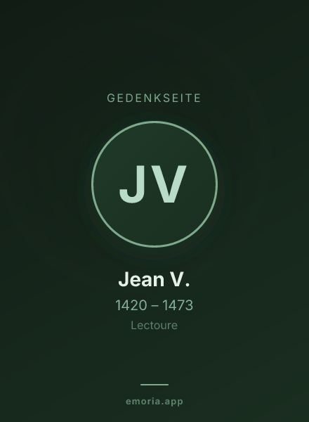 Gedenkportrait von Jean V.