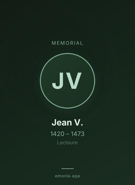 Memorial portrait of Jean V.