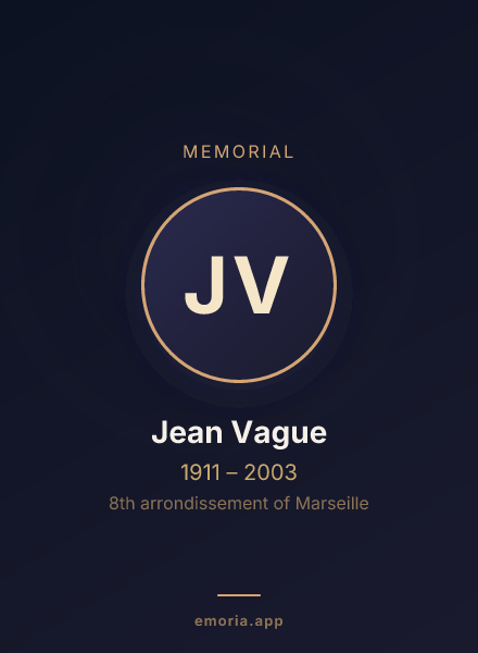 Memorial portrait of Jean Vague