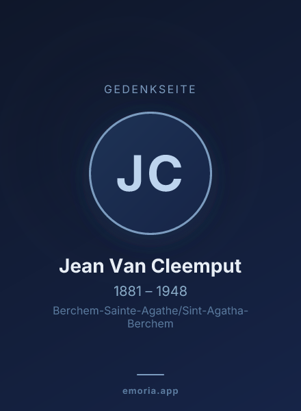 Gedenkportrait von Jean Van Cleemput