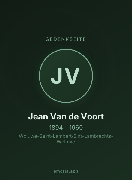 Gedenkportrait von Jean Van de Voort
