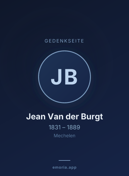 Gedenkportrait von Jean Van der Burgt