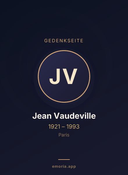 Gedenkportrait von Jean Vaudeville