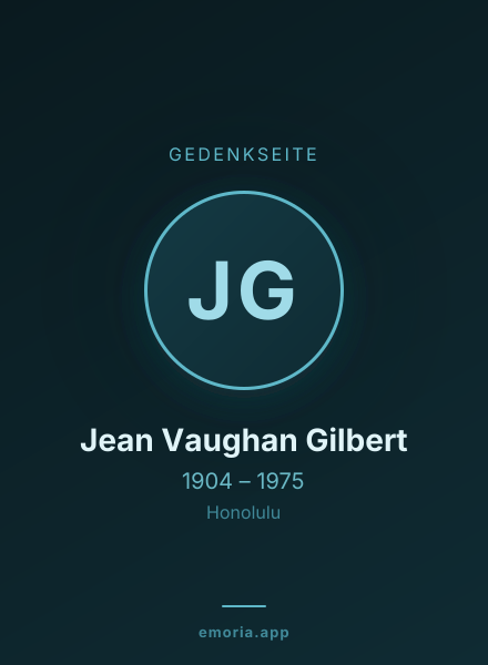 Gedenkportrait von Jean Vaughan Gilbert