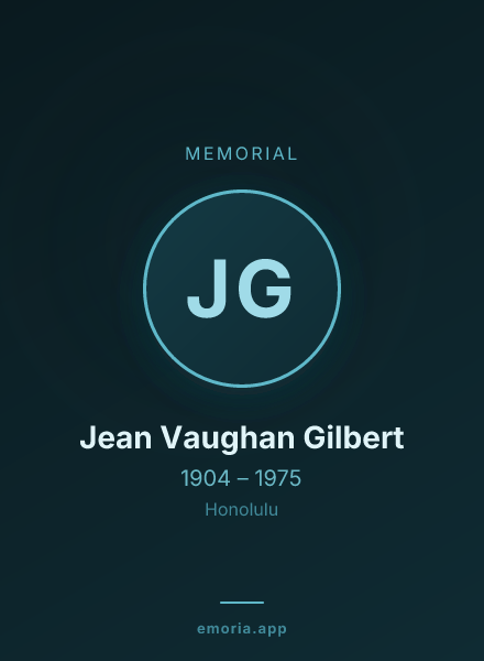 Memorial portrait of Jean Vaughan Gilbert