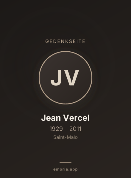 Gedenkportrait von Jean Vercel