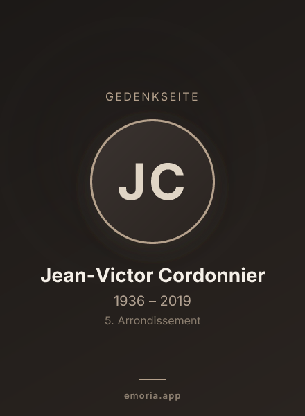 Gedenkportrait von Jean-Victor Cordonnier