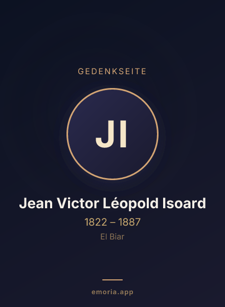 Gedenkportrait von Jean Victor Léopold Isoard
