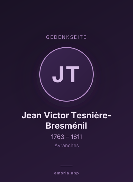 Gedenkportrait von Jean Victor Tesnière-Bresménil