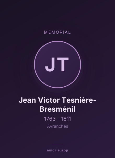 Memorial portrait of Jean Victor Tesnière-Bresménil
