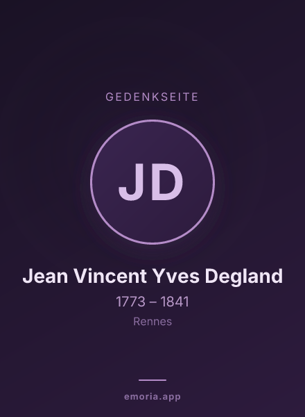 Gedenkportrait von Jean Vincent Yves Degland
