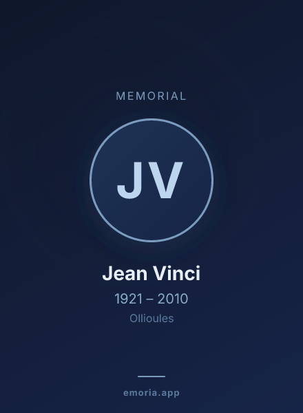 Memorial portrait of Jean Vinci