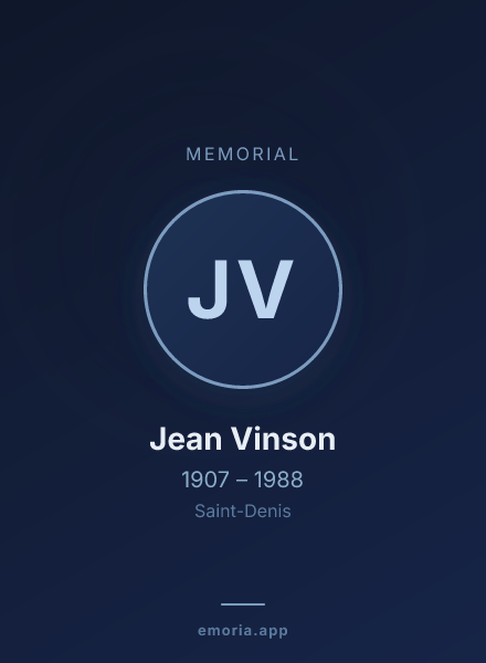 Memorial portrait of Jean Vinson