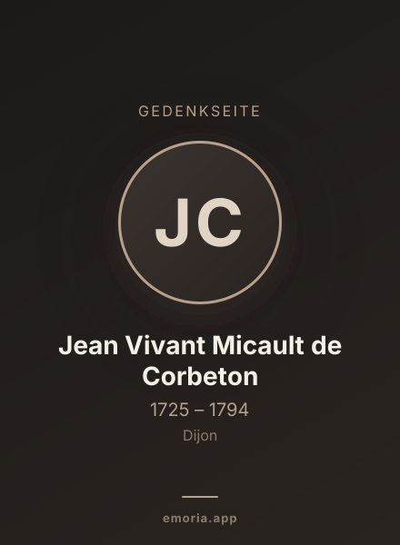 Gedenkportrait von Jean Vivant Micault de Corbeton