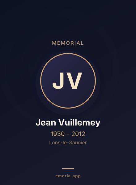 Memorial portrait of Jean Vuillemey