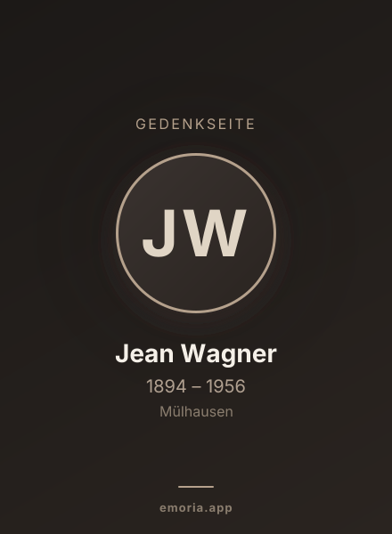 Gedenkportrait von Jean Wagner