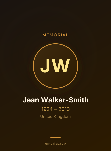 Memorial portrait of Jean Walker-Smith