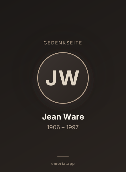 Gedenkportrait von Jean Ware