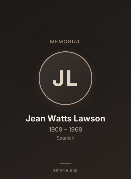 Memorial portrait of Jean Watts Lawson