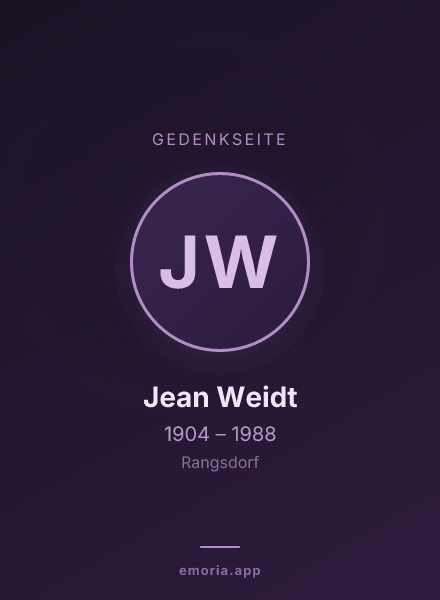 Gedenkportrait von Jean Weidt