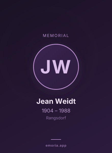 Memorial portrait of Jean Weidt