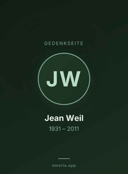 Gedenkportrait von Jean Weil