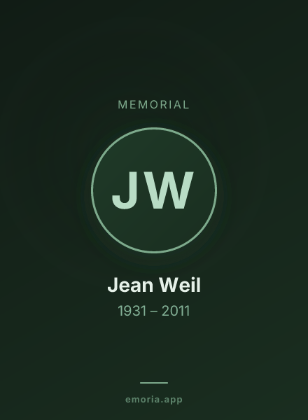 Memorial portrait of Jean Weil