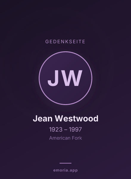 Gedenkportrait von Jean Westwood