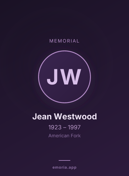 Memorial portrait of Jean Westwood