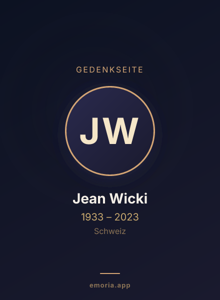 Gedenkportrait von Jean Wicki