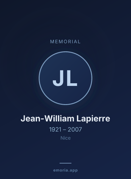 Memorial portrait of Jean-William Lapierre