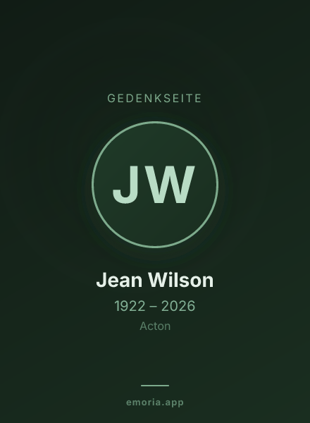 Gedenkportrait von Jean Wilson