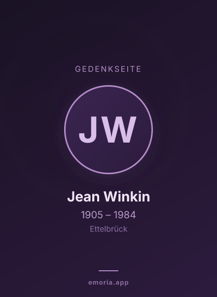 Gedenkportrait von Jean Winkin