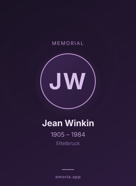 Memorial portrait of Jean Winkin