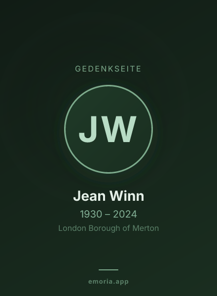 Gedenkportrait von Jean Winn