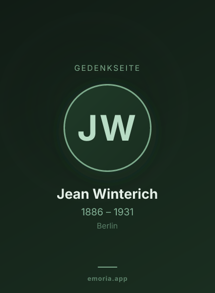Gedenkportrait von Jean Winterich