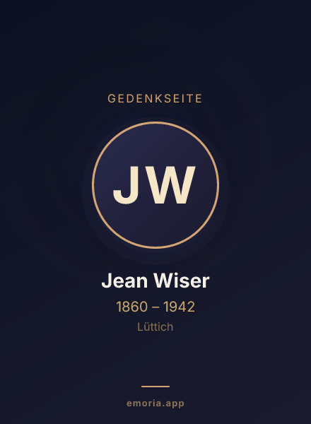 Gedenkportrait von Jean Wiser