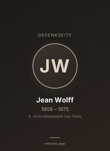 Gedenkportrait von Jean Wolff