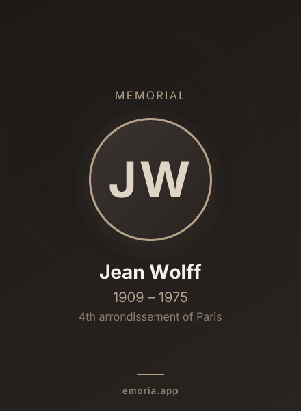 Memorial portrait of Jean Wolff