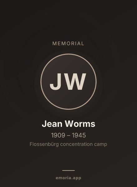 Memorial portrait of Jean Worms