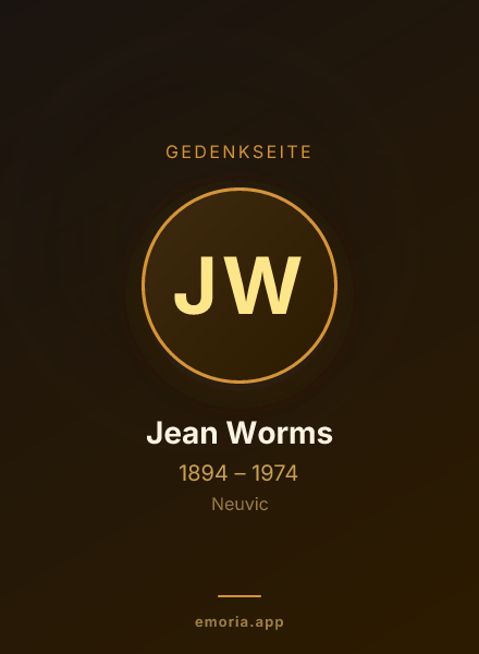 Gedenkportrait von Jean Worms