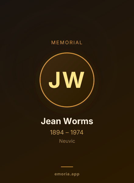 Memorial portrait of Jean Worms