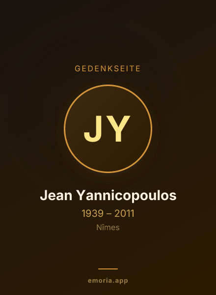 Gedenkportrait von Jean Yannicopoulos