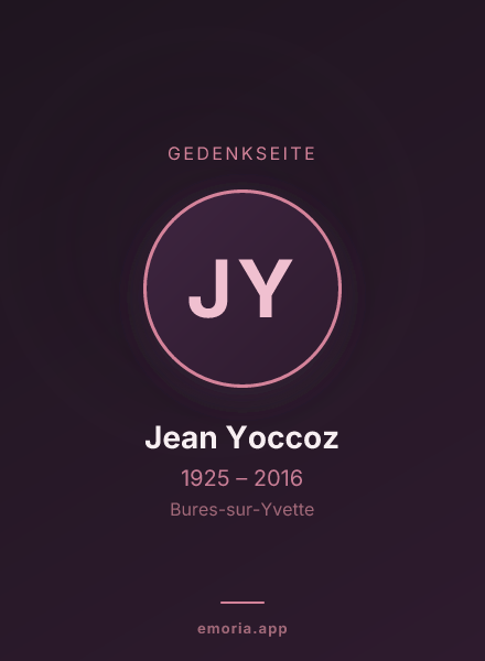 Gedenkportrait von Jean Yoccoz