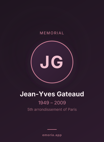 Memorial portrait of Jean-Yves Gateaud