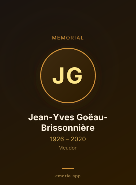 Memorial portrait of Jean-Yves Goëau-Brissonnière