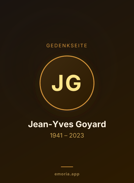 Gedenkportrait von Jean-Yves Goyard