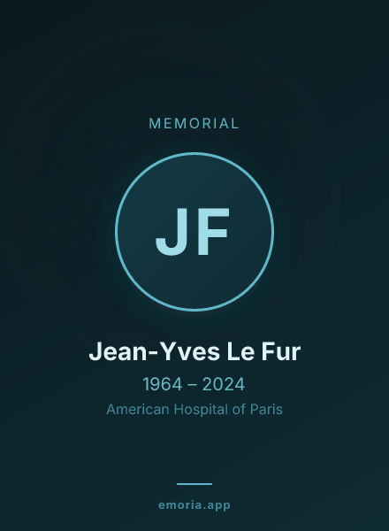 Memorial portrait of Jean-Yves Le Fur